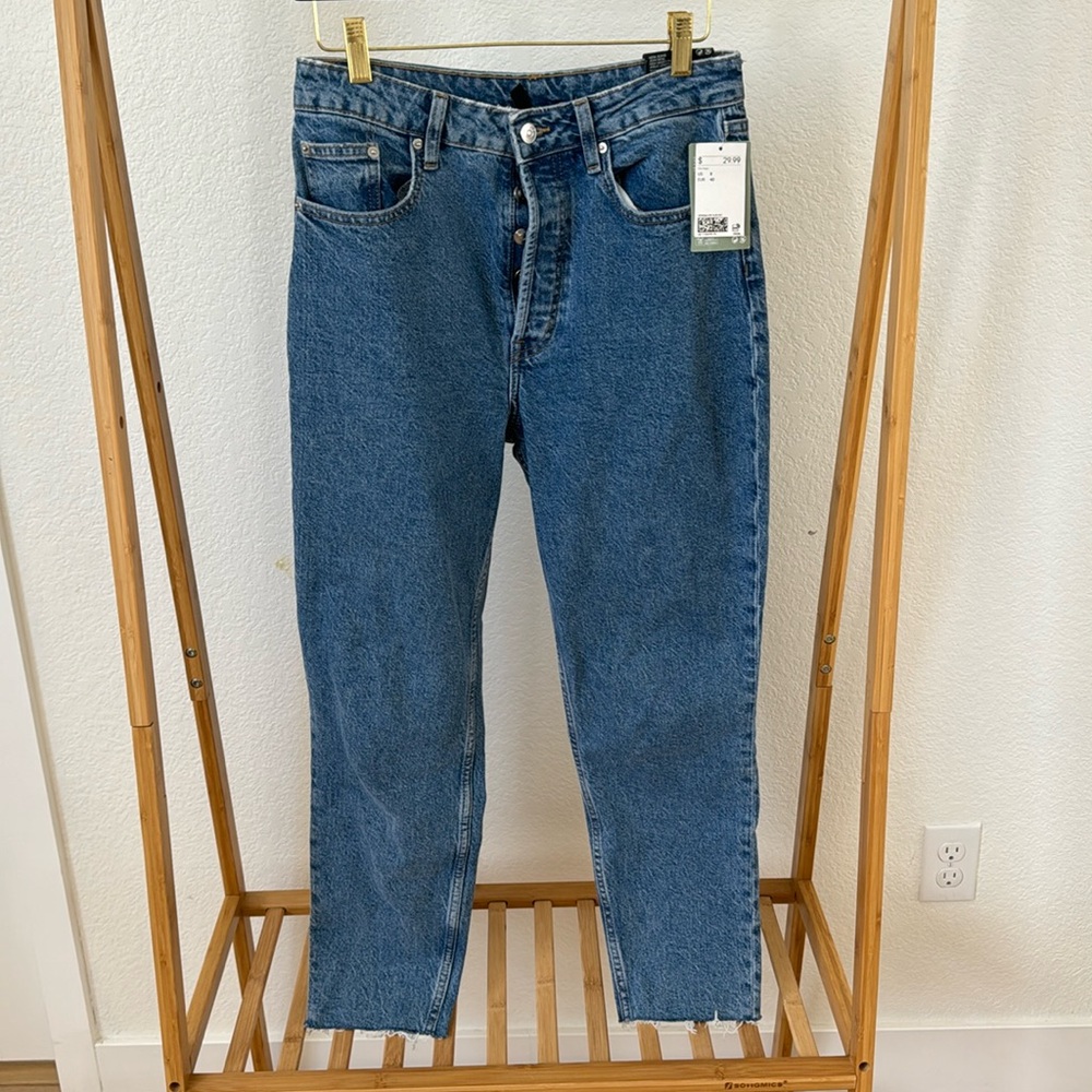 new raw hem mom jeans